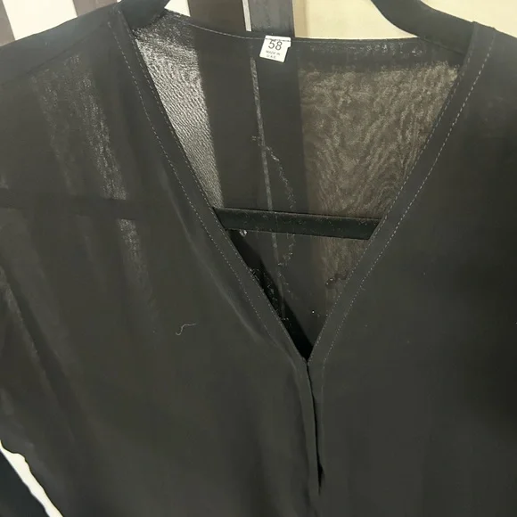 Modest Abaya Dress Open Front Black Size 58 in length Lightweight Elegant - Picture 5 of 8